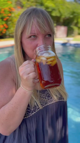 imagine sipping on refreshing iced tea while basking in the sun by the pool