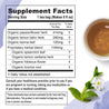 The supplement facts for Numi's De-Stress dietary supplement tea